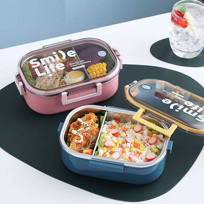 980ml Tedemei Smile Life Stainless Steel Lunch Box